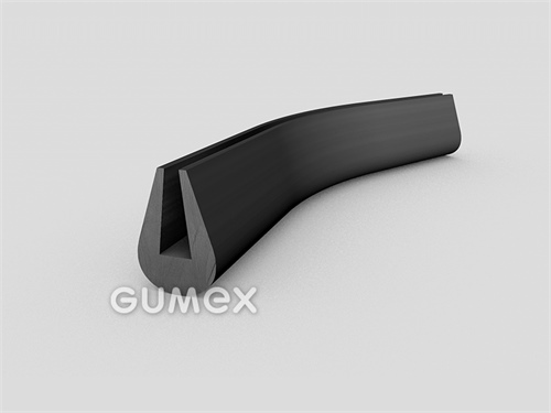 Gumový profil tvaru "U", 32x22/9mm, 60°ShA, SBR, -40°C/+70°C, čierny